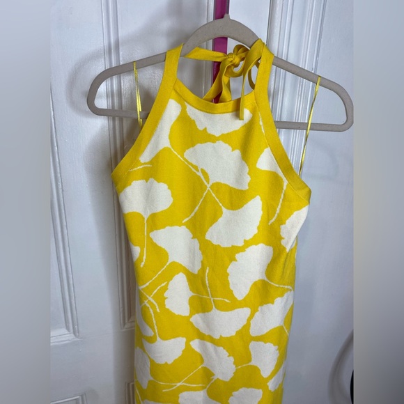 NWT DVF Yellow Dress Halter Tie Neck Ginkgo Sweaterknit Midi Dress by target - Picture 5 of 11